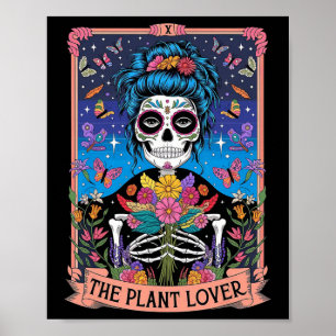 Affiche Plante Lady Funny Mystic Skeleton Tarot Cartes P