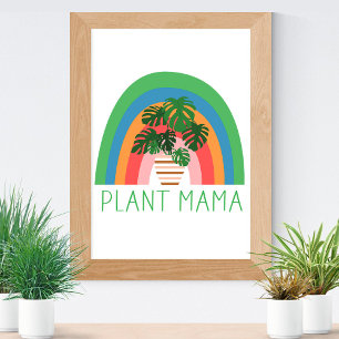 Affiche Plante Mama Boho Rainbow Garden Monstera Feuilles