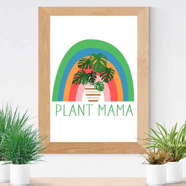 Affiche Plante Mama Boho Rainbow Garden Monstera Feuilles (Créateur téléchargé)