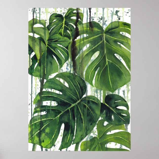 Affiche Plante Monstera Abstrait 3 (Devant)