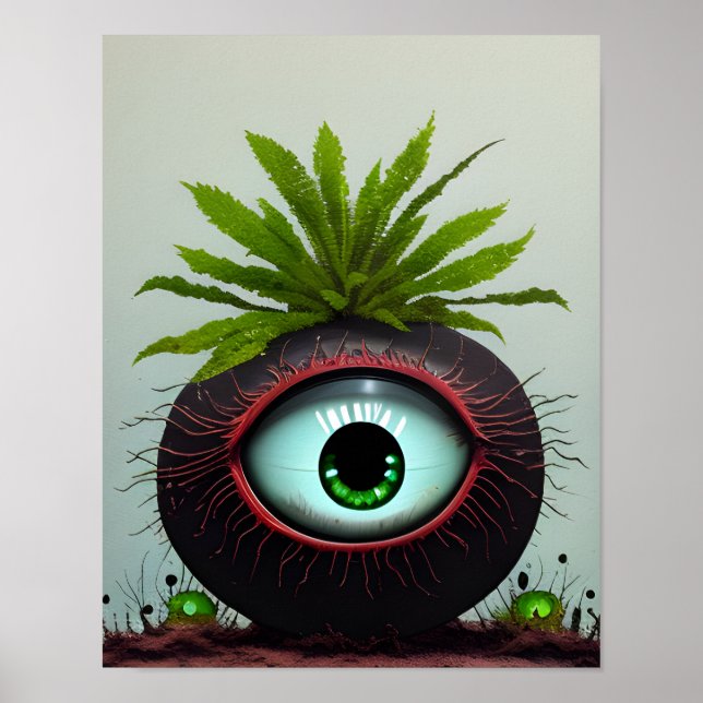 Affiche Plante Sci-fi avec un oeil (Devant)
