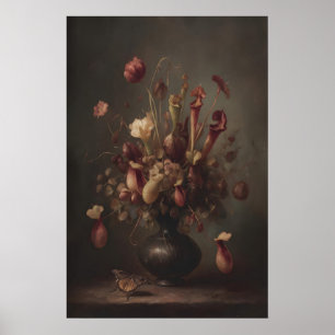 Affiche Plantes à piège et floraux sauvages de papillon da