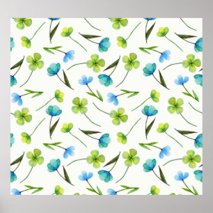 Affiche Plantes aquarelle : Motif Floral sans joint.