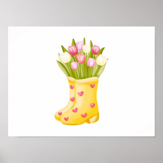 Affiche Plantes de couleurs vives dans l'aquarelle des bot (Devant)