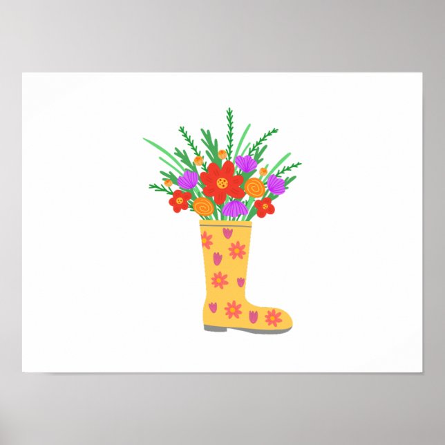 Affiche Plantes de couleurs vives en Bottes (Devant)