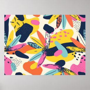 Affiche Plantes de jungle exotique moderne motif d'illustr