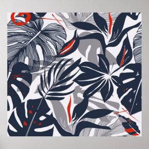 Affiche Plantes de la jungle : Floral Bio sans joint