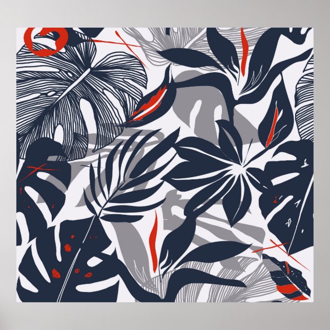 Affiche Plantes de la jungle : Floral Bio sans joint (Devant)