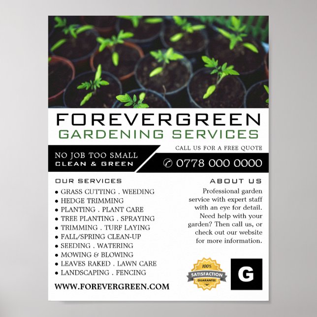 Affiche Plantes de tomates, Service de jardinage, Horticul (Devant)