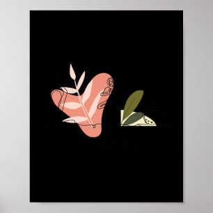 Affiche Plantes de yoga Café Minimaliste Ligne artistique