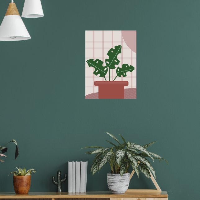 Affiche Plantes Monstera Mignonnes Cadre Design Bohème  (Salon 1)