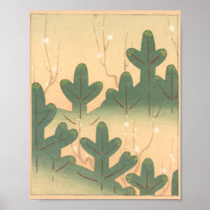 Affiche Plantes vintages japonais de Wall Art