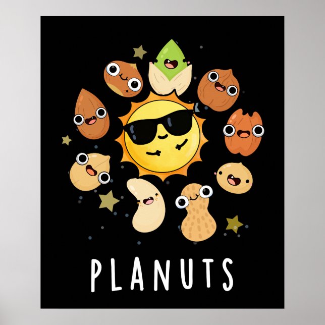Affiche Planuts Funny Astronomie Nuts Pun Dark BG (Devant)