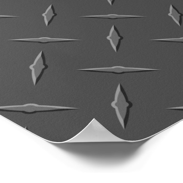 Affiche Plaque de diamant en acier aluminium argent hommes (Coin)