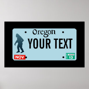Affiche Plaque de licence Oregon Sasquatch