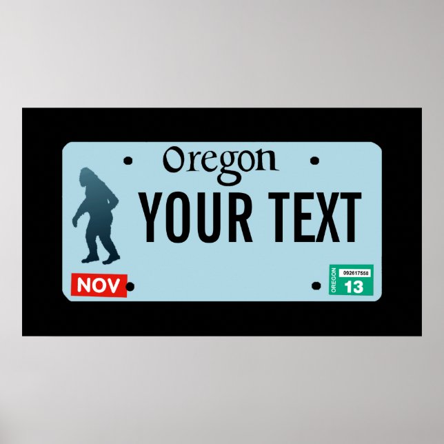 Affiche Plaque de licence Oregon Sasquatch (Devant)