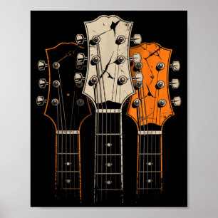 Affiche Plaque de musique de rock de silhouette rétro vint
