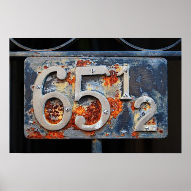 Affiche Plaque de numéro d'adresse, Soixante-cinq et demi (Devant)