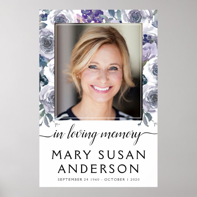 Affiche Plaque de roses de photo en souvenir affectueux (Devant)