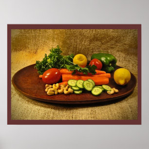 Affiche Plaque de salade de légumes
