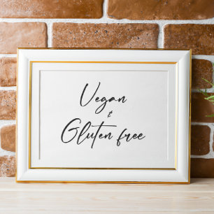 Affiche Plaque de table sans légumes et gluten avec de l'E