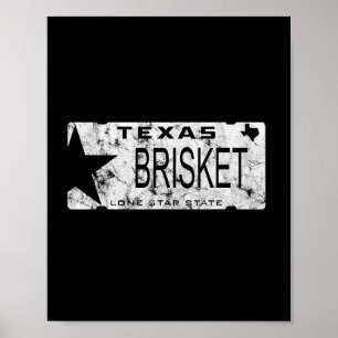 Affiche Plaque d'immatriculation de l'État du Texas Briske