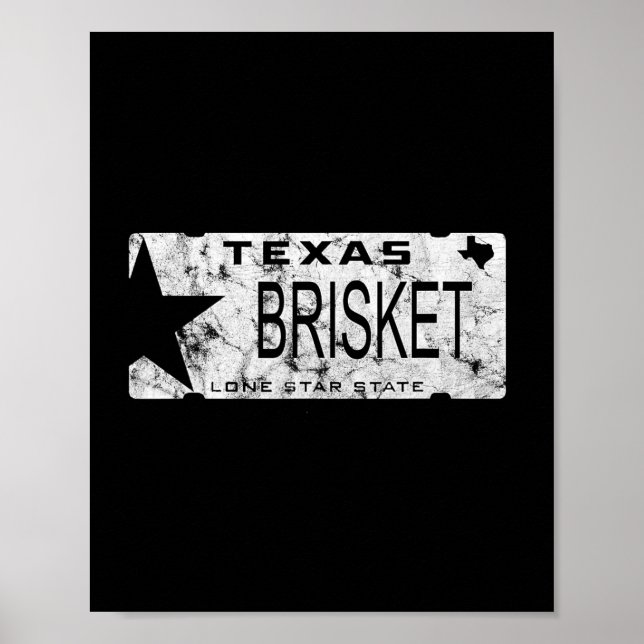 Affiche Plaque d'immatriculation de l'État du Texas Briske (Devant)