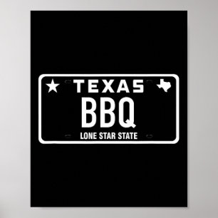Affiche Plaque d'immatriculation Texas Bbq Nourriture Vian