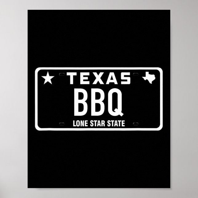 Affiche Plaque d'immatriculation Texas Bbq Nourriture Vian (Devant)
