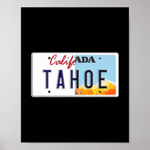 Affiche Plaque d'immatriculation vintage Lake Tahoe Califo