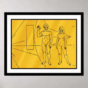 Affiche Plaque dorée de la sonde spatiale NASA Pioneer 10