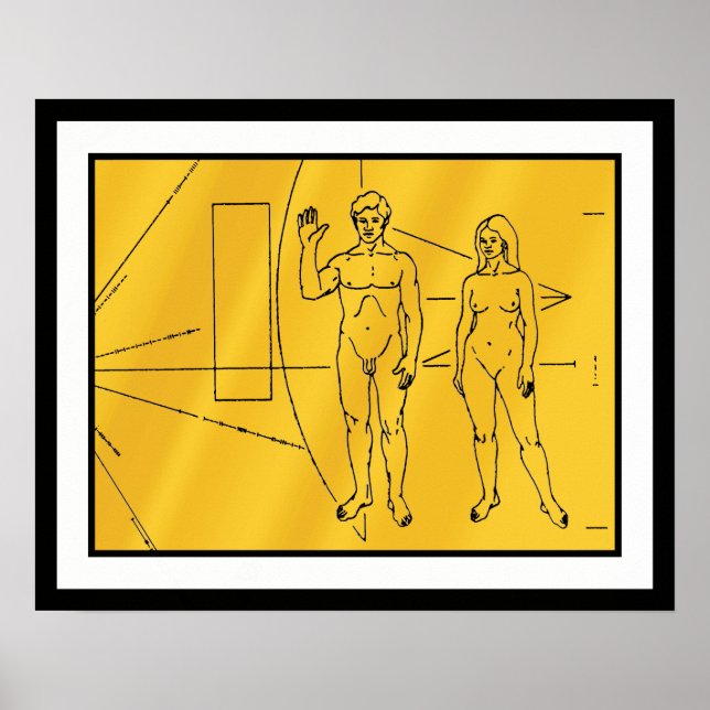 Affiche Plaque dorée de la sonde spatiale NASA Pioneer 10 (Devant)