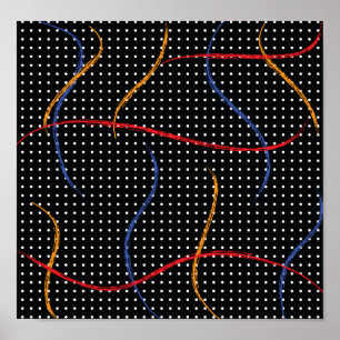 Affiche Plaque et points de peinture rétro