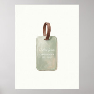 Affiche Plaque murale personnalisée avec nom pour le golf