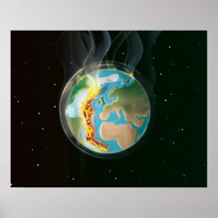 Affiche Plaques tectoniques de la planète Terre