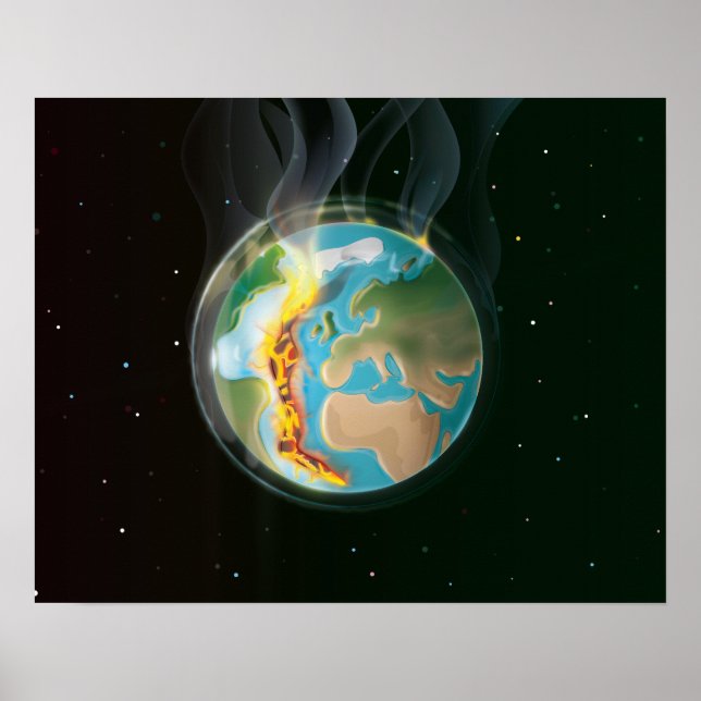 Affiche Plaques tectoniques de la planète Terre (Devant)