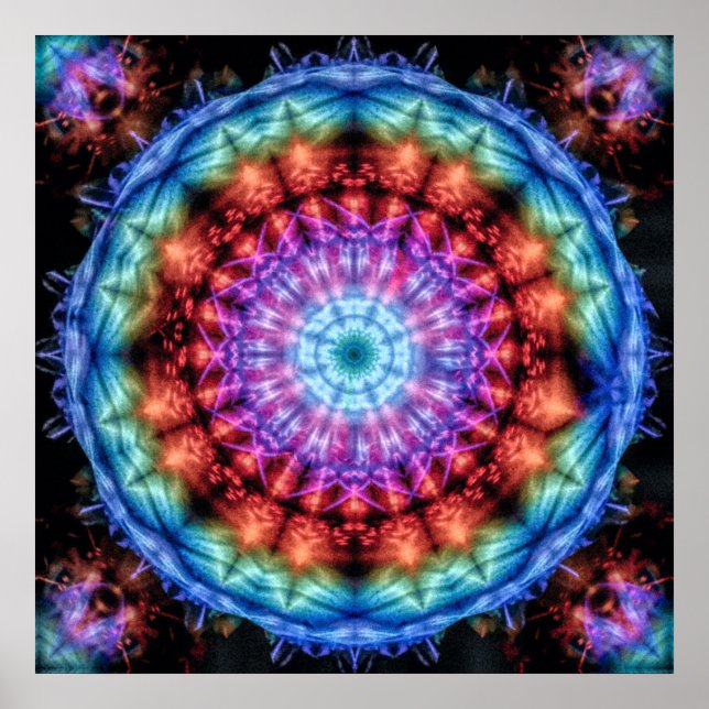 Affiche Plasmagoria - Psychdelic Tie Dye Mandala (Devant)