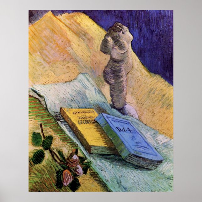 Affiche Plaster Statuette Rose et romans Vincent van Gogh (Devant)