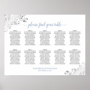 Affiche Plat 10 Mariage de table blanc et bleu