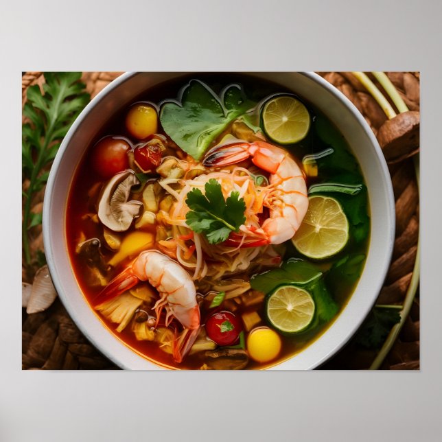 Affiche Plat thaï Tom Yum Goong haute résolution (Devant)