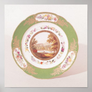 Affiche Plate depicting the old Pont de Sevres