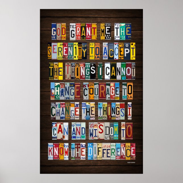 Affiche Plate-forme de licence de prière de sérénité Art (Devant)