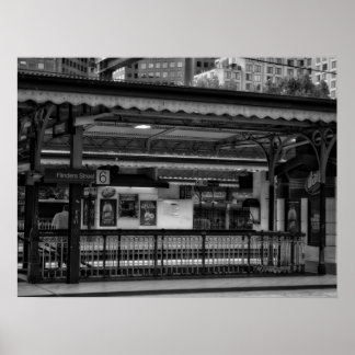 Affiche Plate-forme de station de Flinders Street Melbourn