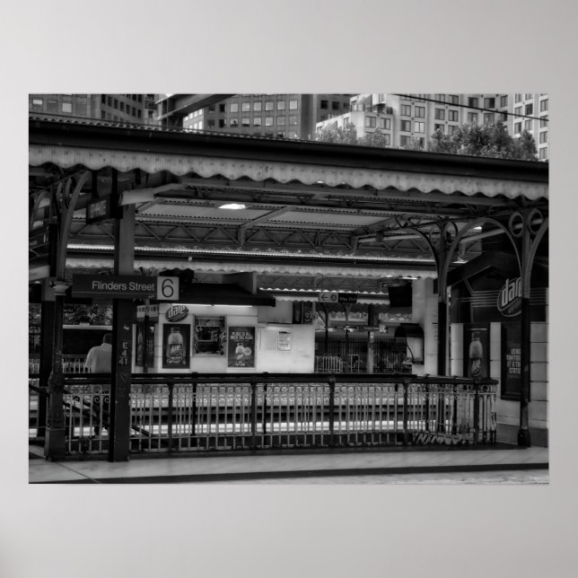 Affiche Plate-forme de station de Flinders Street Melbourn (Devant)