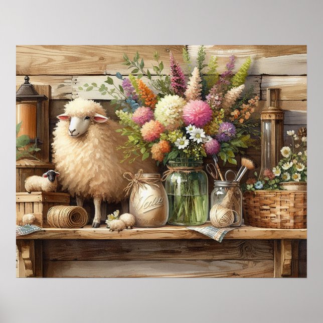 Affiche Plateau de campagne primitive en bois 3 (Devant)