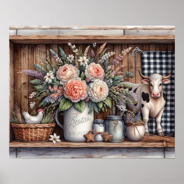 Affiche Plateau de campagne primitive en bois 5 (Devant)