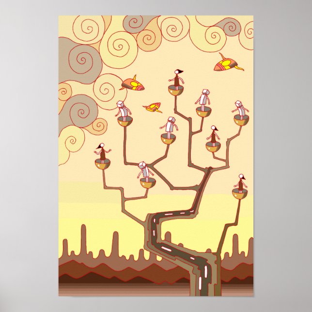 Affiche Plateforme d'observation de vieux arbres. (Devant)