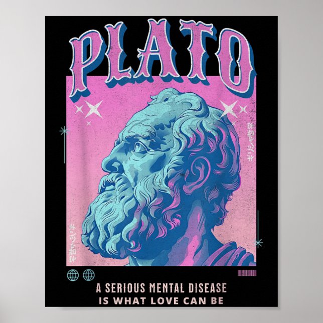 Affiche Platon stoïque Pastel Y2k Rétro stoïcisme esthétiq (Devant)