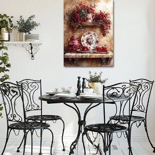 Affiche Plats rouges et blancs, Café Pot Country Shelter