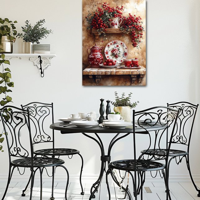 Affiche Plats rouges et blancs, Café Pot Country Shelter (Créateur téléchargé)